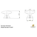 Dynasty Hardware K-4001-26 Ribbon and Reed Cabinet Hardware Knob, Polished Chrome