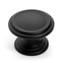 Dynasty Hardware K-8038-S-FB Two Ring Cabinet Knob, Flat Black