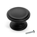 Dynasty Hardware K-8038-S-FB Two Ring Cabinet Knob, Flat Black