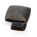 Dynasty Hardware K-81091-12P Cabinet Knob 1-1/4-Inch Square, Aged Oil Rubbed Bronze