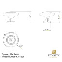 Dynasty Hardware K-81295-FB Three Ring Cabinet Knob, Flat Black