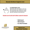Dynasty Hardware AUG-03-10B Grade 2 Commercial Duty Classroom Function Keyed Lever Lockset, ADA, Oil Rubbed Bronze Finish