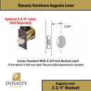 Dynasty Hardware AUG-05-10B Grade 2 Commercial Duty Storeroom Function Keyed Lever Lockset, ADA, Oil Rubbed Bronze Finish