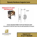 Dynasty Hardware AUG-30-10B Grade 2 Commercial Duty Passage Lever, ADA, Oil Rubbed Bronze Finish