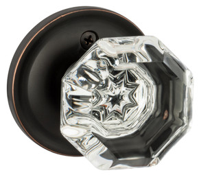 Dynasty Hardware 1830-ID-10B Classic Rosette, Crystal Style Individual Dummy Door Knob, Oil Rubbed Bronze