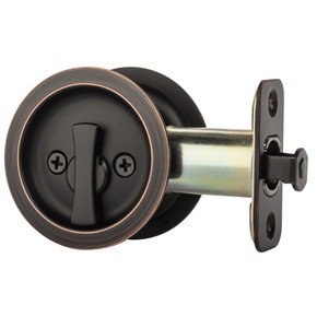 Dynasty Hardware Round Bed / Bath Privacy Pocket Door Latch Aged Oil Rubbed Bronze