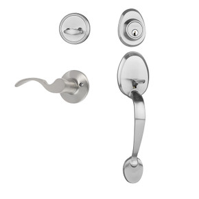 Dynasty Hardware COL-MON-100-US15-RH Colorado Front Door Handleset, Satin Nickel, With Monterey Lever, Right Hand