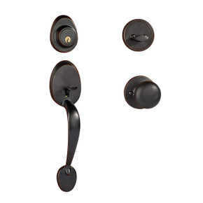 Dynasty Hardware COL-TAH-100-12P Colorado Front Door Handleset, Aged, Oil Rubbed Bronze with Tahoe Knob