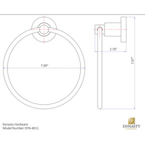 Dynasty Hardware 4011-CM Manhattan 6-1/2-Inch Diameter Towel Ring, Polished Chrome