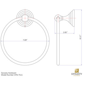Dynasty Hardware 7511-ORB Bel-Air Towel Ring, Oil Rubbed Bronze