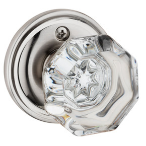 Dynasty Hardware DYN-1830-PASS-US15 Classic Rosette, Crystal Style Door Knob, Passage Set, Satin Nickel