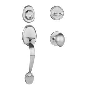 Dynasty Hardware COL-ASP-100-15 Colorado Front Door Handleset, Satin Nickel with Aspen Knob