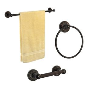 Dynasty Hardware 2600-ORB-3 Newport Series Bathroom Hardware Set, Oil Rubbed Bronze, 3-Piece Set, With 24" Towel Bar