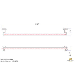 Dynasty Hardware 4001-ORB Manhattan 30" Single Towel Bar Oil Rubbed Bronze