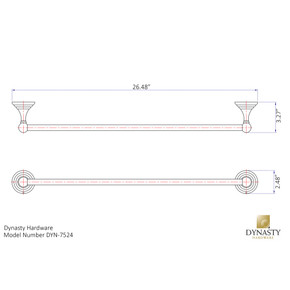 Dynasty Hardware 7524-ORB Bel-Air 24" Single Towel Bar Oil Rubbed Bronze