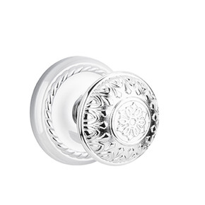 Emtek 8101-LN-US26 Lancaster Door Knob Passage Set With Rope Rosette Polished Chrome