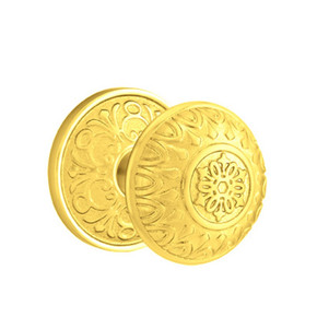 Emtek 8106-LN-US3 Lancaster Door Knob Passage Set With Lancaster Rosette Polished Brass