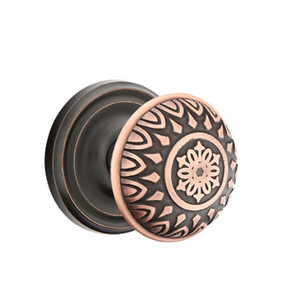 Emtek 8200-LN-US10B Lancaster Door Knob Privacy Set With Regular Rosette Oil Rubbed Bronze