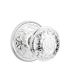 Emtek 8206-LN-US26 Lancaster Door Knob Privacy Set With Lancaster Rosette Polished Chrome