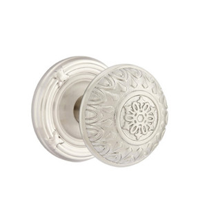 Emtek 8207-LN-US15 Lancaster Door Knob Privacy Set With Ribbon & Reed Rosette Satin Nickel
