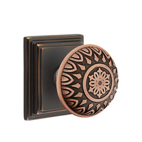 Emtek 8261-LN-US10B Lancaster Door Knob Privacy Set With Wilshire Rosette Oil Rubbed Bronze