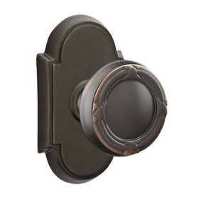 Emtek 8058-RBK-US10B Ribbon & Reed Door Knob Dummy Set With #8 Rosette Oil Rubbed Bronze