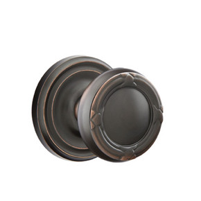 Emtek 8100-RBK-US10B Ribbon & Reed Door Knob Passage Set With Regular Rosette Oil Rubbed Bronze