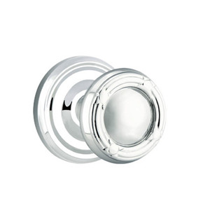 Emtek 8100-RBK-US26 Ribbon & Reed Door Knob Passage Set With Regular Rosette Polished Chrome