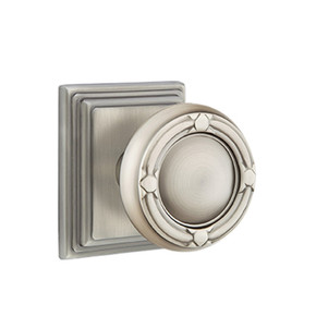 Emtek 8161-RBK-US15A Ribbon & Reed Door Knob Passage Set With Wilshire Rosette Pewter