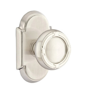 Emtek 8208-RBK-US15 Ribbon & Reed Door Knob Privacy Set With #8 Rosette Satin Nickel