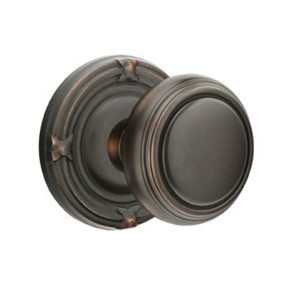 Emtek 8057-NW-US10B Norwich Door Knob Dummy Set With Ribbon & Reed Rosette Oil Rubbed Bronze