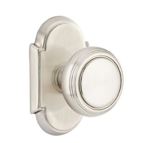 Emtek 8058-NW-US15 Norwich Door Knob Dummy Set With #8 Rosette Satin Nickel