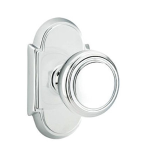 Emtek 8058-NW-US26 Norwich Door Knob Dummy Set With #8 Rosette Polished Chrome