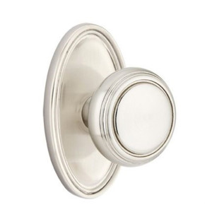 Emtek 8220-NW-US15 Norwich Door Knob Privacy Set With Oval Rosette Satin Nickel