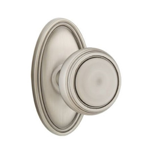 Emtek 8220-NW-US15A Norwich Door Knob Privacy Set With Oval Rosette Pewter