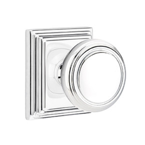 Emtek 8261-NW-US26 Norwich Door Knob Privacy Set With Wilshire Rosette Polished Chrome