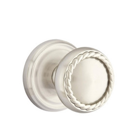 Emtek 8050-RK-US15 Rope Door Knob Dummy Set With Regular Rosette Satin Nickel