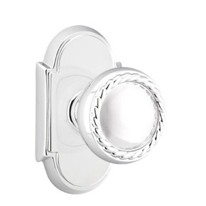 Emtek 8108-RK-US26 Rope Door Knob Passage Set With #8 Rosette Polished Chrome