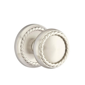 Emtek 8201-RK-US15 Rope Door Knob Privacy Set With Rope Rosette Satin Nickel