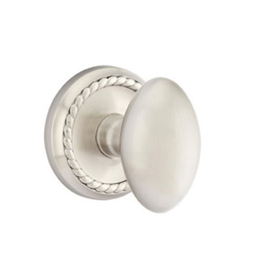 Emtek 8051-E-US15 Egg Door Knob Dummy Set With Rope Rosette Satin Nickel