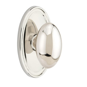 Emtek 8520-E-US14 Egg Door Knob Dummy Set With Oval Rosette Polished Nickel