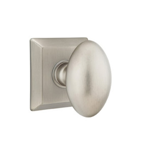 Emtek 8531-E-US15A Egg Door Knob Dummy Set With Quincy Rosette Pewter