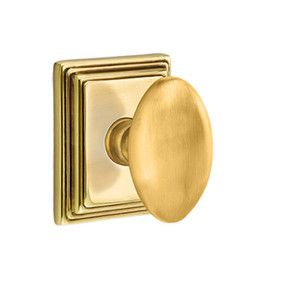 Emtek 8561-E-US7 Egg Door Knob Dummy Set With Wilshire Rosette French Antique