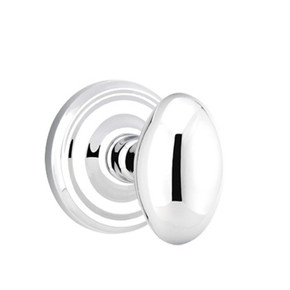 Emtek 8100-E-US26 Egg Door Knob Passage Set With Regular Rosette Polished Chrome