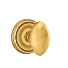 Emtek 8100-E-US7 Egg Door Knob Passage Set With Regular Rosette French Antique