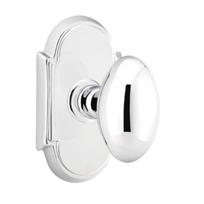 Emtek 8108-E-US26 Egg Door Knob Passage Set With #8 Rosette Polished Chrome