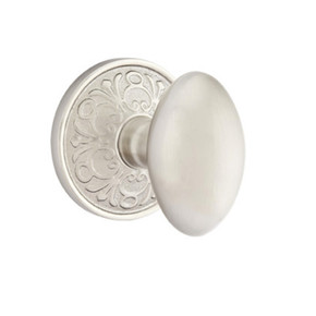 Emtek 8206-E-US15 Egg Door Knob Privacy Set With Lancaster Rosette Satin Nickel