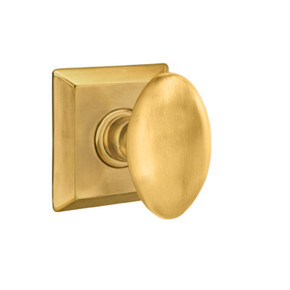 Emtek 8231-E-US7 Egg Door Knob Privacy Set With Quincy Rosette French Antique