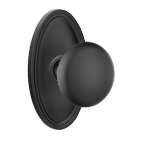 Emtek 8120-P-US19 Providence Door Knob Passage Set With Oval Rosette Flat Black