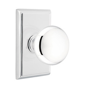 Emtek 8121-P-US26 Providence Door Knob Passage Set With Rectangular Rosette Polished Chrome